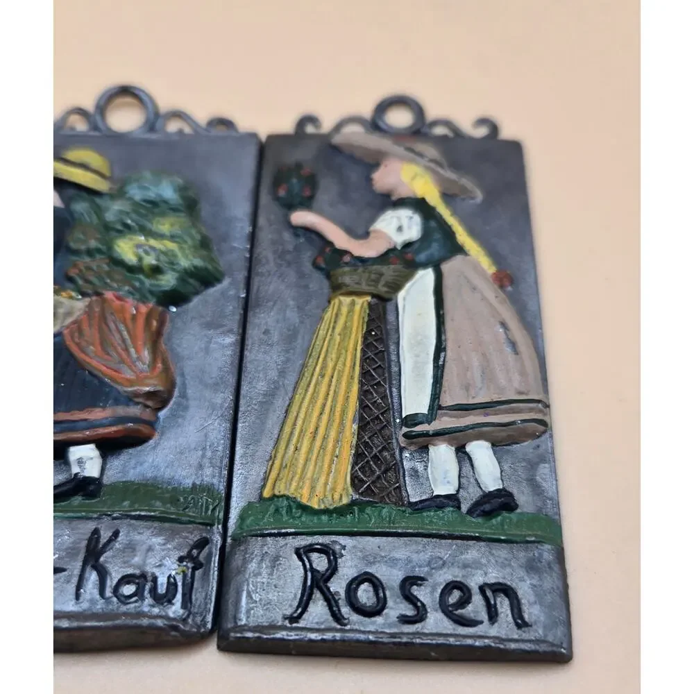 Set of Two Pewter Pendent Painting Wall Decor